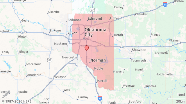 Map of the warning area and the place